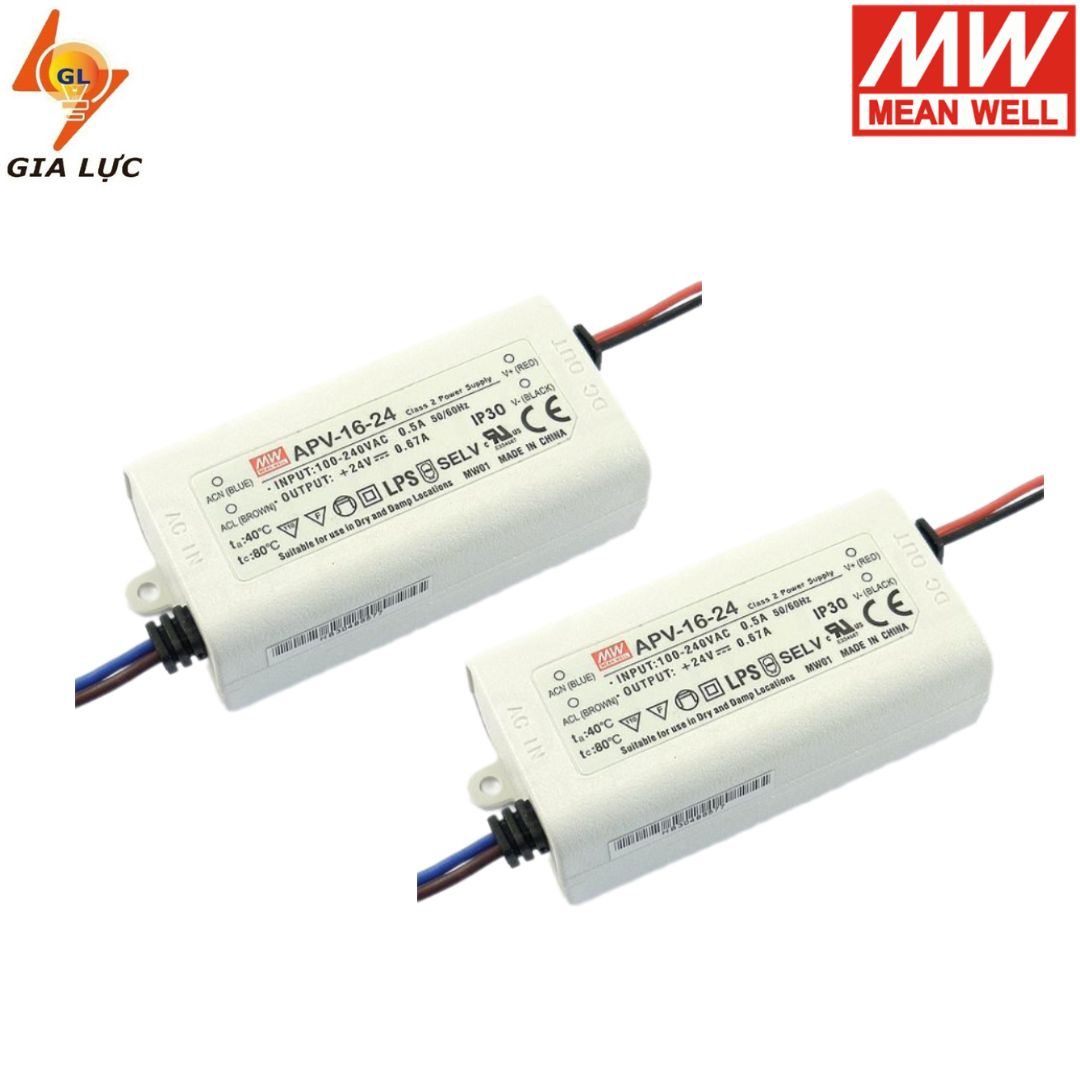 Nguồn LED Driver Meanwell APV-16-24 (16.08W 24V 0.67A)